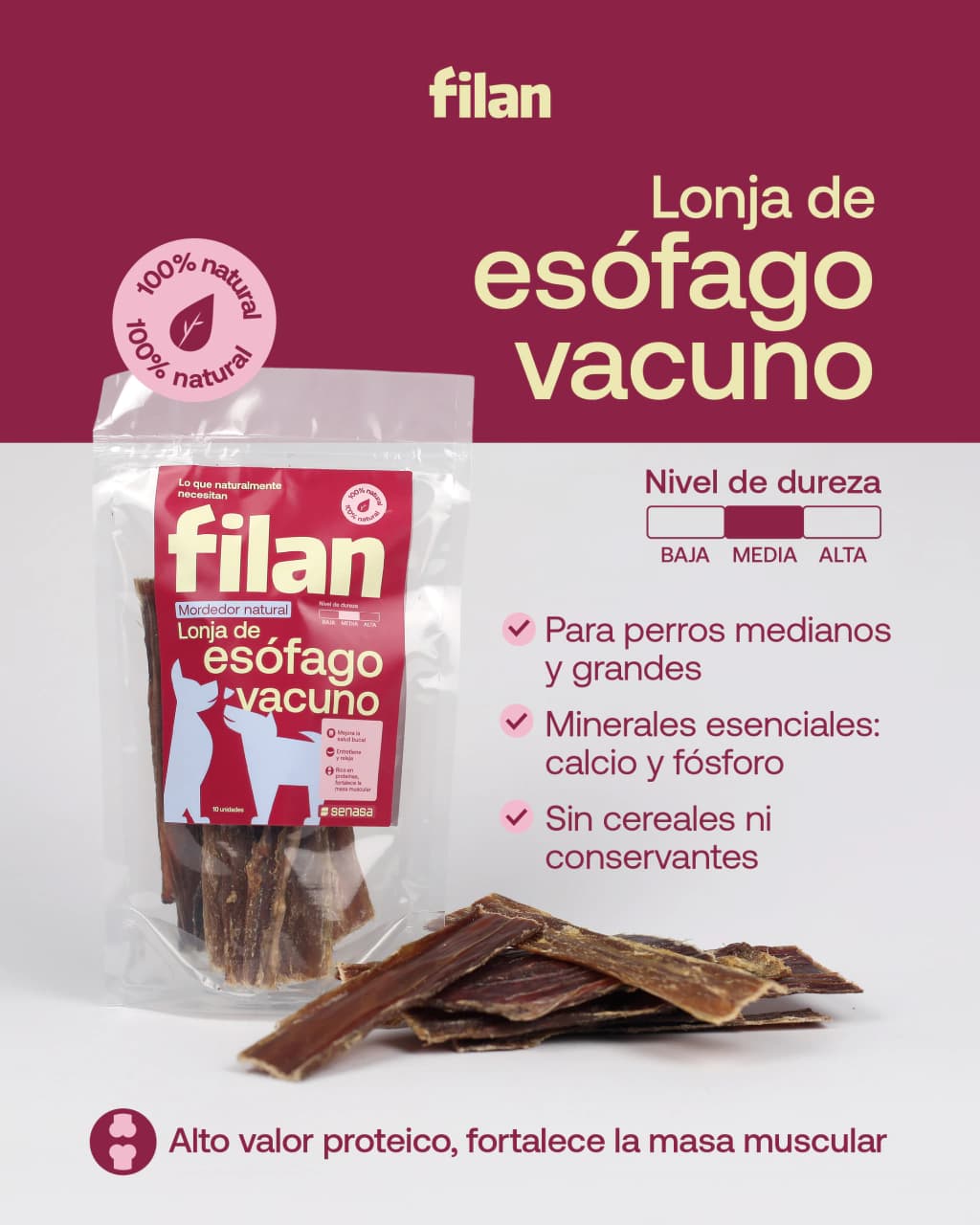 Lonja de esófago vacuno FILAN